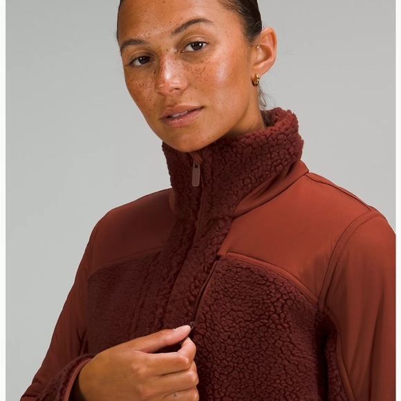 NWOT Lululemon Textured Fleece Full Zip Jacket - Date Brown - Picture 3 of 7